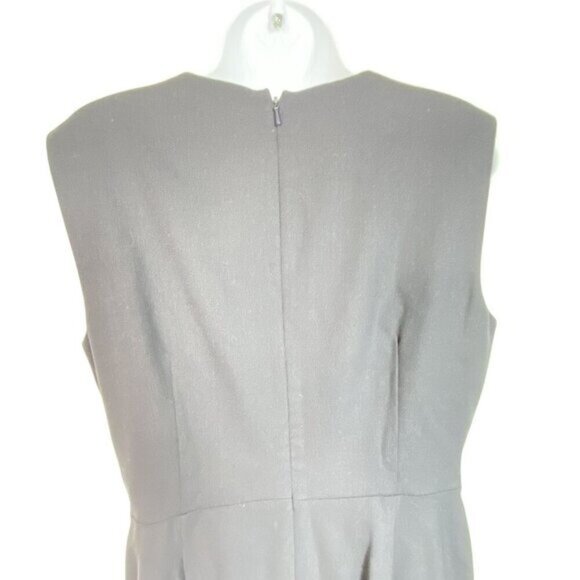 Tory Burch Navy Blue Sleeveless Knee-Length Faux Wrap Wool Dress Size 12 - Picture 2 of 9
